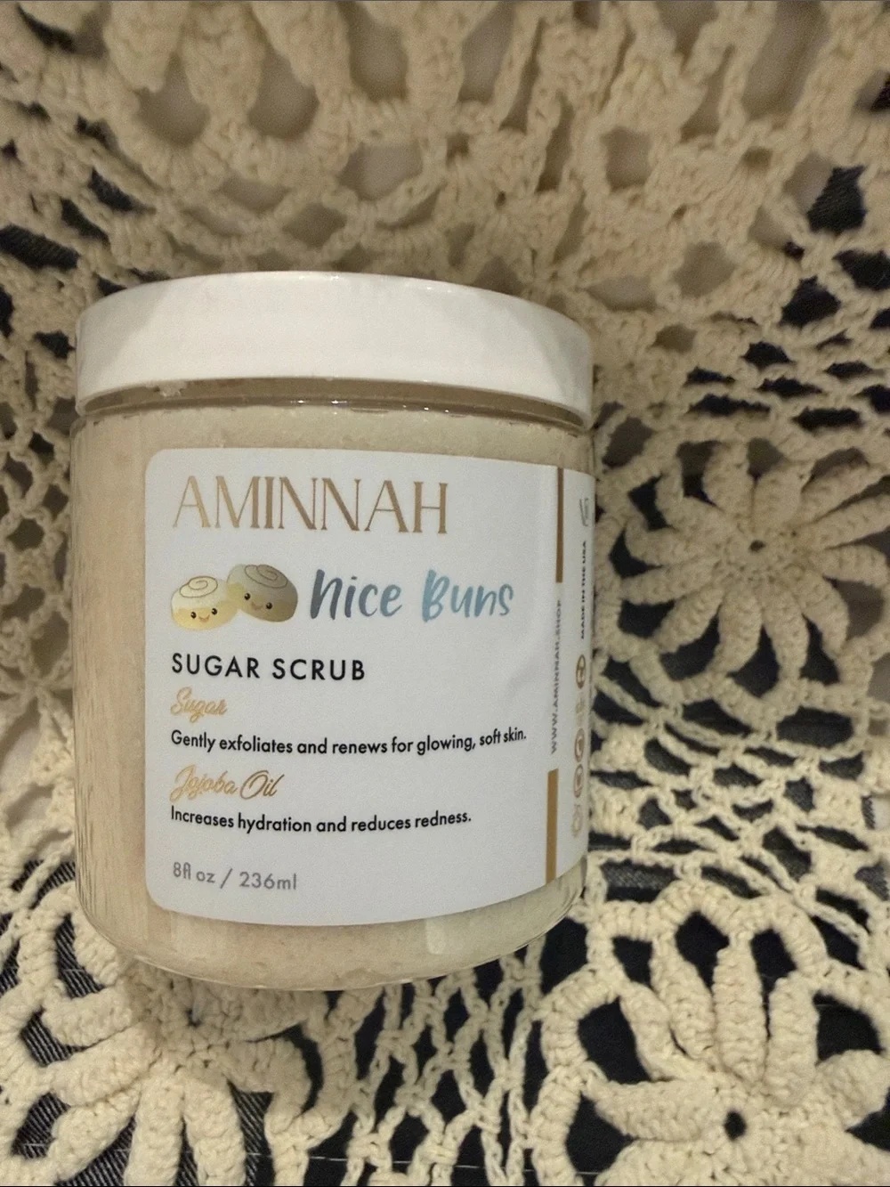 Aminnah Two‑Jar Sugar Scrub & Sugar Polish Duo With Burberry Toiletry Bag
